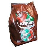 Hershey Kisses Red Green and Silver Chocolate Candies Holiday Assortment 2.0 Pound Bag