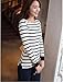 ASHERANGEL Women's Striped Long Sleeve Casual T-shirt Crew Neck Base Top Blouse