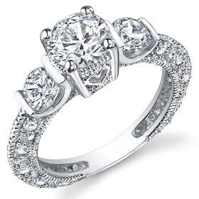 Sterling Silver Wedding Engagement Ring with Cubic Zirconia CZ Size 5