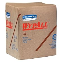 Kimberly-Clark Wypall L20 Multi-Ply Paper Wiper, 13" Length x 12-1/2" Width, Tan (12 Pack, of 68)