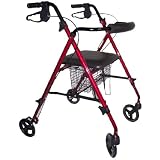 11 lbs. Lightweight Folding Rollator with Shopping Basket, Loops Breaks, Hand Brakes. Etc.