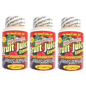Fruit Juice Extreem TM HIGH POTENCY Amazon ACAI, Blueberry, Goji Berry, Mangosteen, Hawaiin Noni, Black Cherry, Resveratrol, and more, High energy for sports