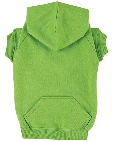 Zack & Zoey Basic Hoodie for Dogs, 8" X-Small, Parrot Green