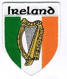 Ireland Shield Patch Irish Harp Flag Embroidered Iron-On Emblem