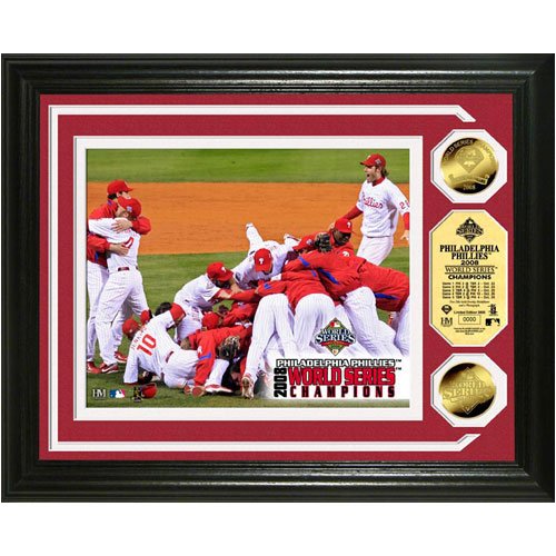 Buy Philadelphia Phillies 2008 World Series Champions Celebration with Two 24KT Gold Coins by Highland Mint