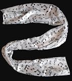Black Notes With White Background Music Notes Satin Stripe Scarf