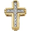 14K Yellow Gold Diamond Unity Cross Pendant