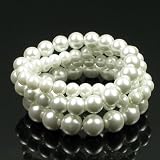 Faux White Pearl 4 Bracelet Set