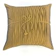 Handmade Deluxe Cushion Cover / Pillow Sham In Silky Golden Brown With Rippled Pleats
