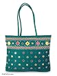 Cotton shoulder bag, 'Green Daze' Cotton shoulder bag, 'Green Daze'
