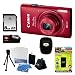 Canon PowerShot ELPH 130 IS 16.0MP Wi-Fi Digital Camera - Red + 8GB Memory Card + Multi Card Reader/Writer + Digital Camera Case Black + Accessory Kit