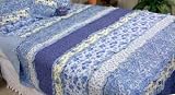 Blue Paisley Joplin Rag Handmade Cotton Quilt King