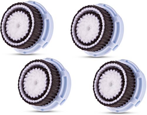 Compatible Replacement Brush Heads for Delicate Skin Prone to Irritations Works with Mia 1, 2, 3, Aria, Pro, PLUS, Smart Profile, Alpha Fit and Radiance Face Cleansing Systems (Four Pack)