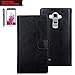 TabPow LG G4 Case, LG G4 Wallet Case, [Wallet Case] 9 Card Holder [Detachable Wallet Folio] Black PU Leather Flip Case with Lanyard Strap for LG G4