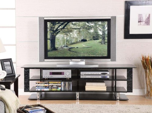 68 Tv/Audio Stand in Black Marble Finish by Innovex