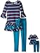 Dollie & Me Girls' Knit Stripe Drop Waist Dress with Knit Legging
