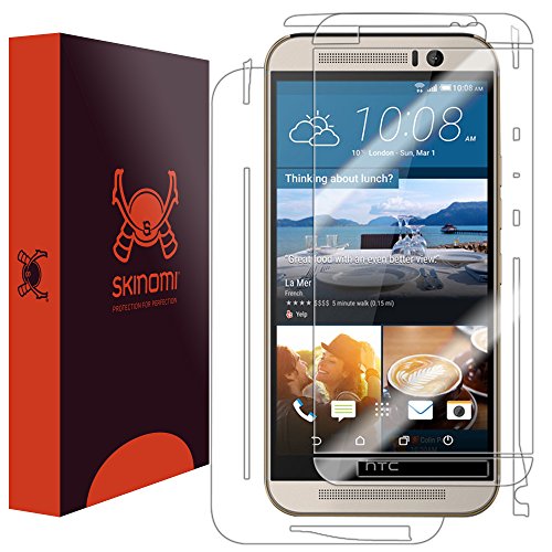 HTC One M9 Screen Protector + Full Body, Skinomi® TechSkin Full Coverage Skin + Screen Protector for HTC One M9 Front & Back Clear HD Film - with Lifetime Warranty