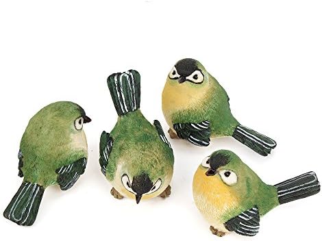 Lovely Resin Kingfisher Vivid Birds Statue Figurine Model Ornament Gift Pack Of 4