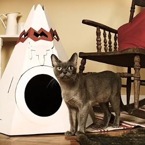 【即納】カナダ生まれのおしゃれな猫用ダンボール製インディアン調キャットハウス【Loyal Luxe/ロイヤルラックス】