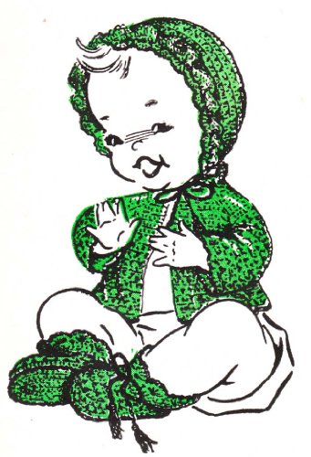 Scallop Ruffle Baby Set Layette Vintage Crochet Pattern EBook Download