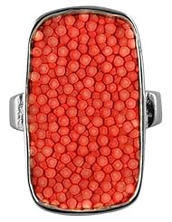 Red Finger Ring - Genuine Stingray Skin Leather