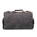 Overnight bag Canvas Genuine Leather Travel Duffel Bags for Men and Women Weekend (Grey)