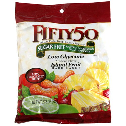 Fifty-50 Hard Candy, Island Fruit, 2.75-Ounce Bags (Pack of 16) by Hard Candy