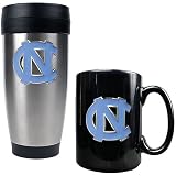 Great American Products UNC Tar Heels Stainless Steel Travel Tumbler & Ceramic Mug Set