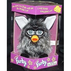 Furby Model 70-800 Mink Black + Gray Long Hair Shag Electronic Furbie by Furby