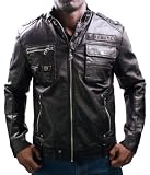 REMETEE by Affliction Rock 2 Road Faux Leather Motorcycle Mens Jacket