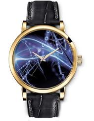 SPRAWL Aanalog Fashion Series Gold Ladies Watches of Genuine Black Leather Strap,Unique Wrist Watch for Women Girls Designed with Dark lines and bubbles background