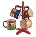 4PC MUG SET W/WOOD RACK,CUP,COFFEE MUGSTUTTI FRUTTI DECOR