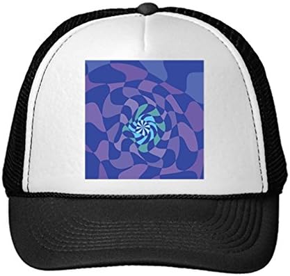 Custom Neon Green Trucker Hat Psychedelic Vortex Custom Printed Trucker Hats