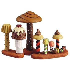Lemax Halloween Sugar 'N Spice Village Mushroom Goodies 3-Piece Set #52127