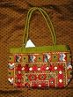 Boho Banjara Totes Gypsy Golden Green Sari Tapestry Handbag Purse