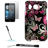 Black Glossy with Magenta Butterflies and Garden Design Cover / 2 Piece Sna ....