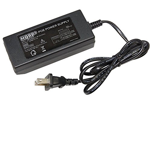 HQRP PoE Injector for Samsung SNO-7080R SNO-7082R SNV-5010 SNV-7082 SNZ-5200 IP Camera 802.3af Power over Ethernet AC Adapter Power Supply Cord + Coaster
