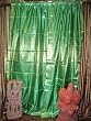 2 Green Gold Brocade Silk India Sari Saree Curtains Drapes Window Treatment 96