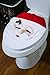 CELLTEK® Santa Toilet Seat Cover, Rug and Tissue box Cover Set (Red)