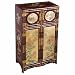 EXP Handmade Asian Furniture - 43" Antique Style Gold & Red "Four Seasons" Wood Storage Cabinet