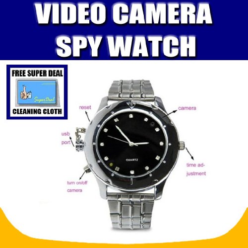51ftYAZITAL Video Camera Spy Watch with 4GB Memory and Exclusive FREE Complimentary Super Deal Micro Fiber Cleaning Cloth