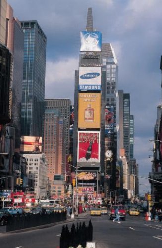 Busy New York City Intersection Wall Decal - 30 Inches H x 20 Inches W - Peel and Stick Removable Graphic