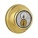 Kwikset 816 KeyControl Deadbolt Deadbolt Lock, Polished Brass Round Exterior Keyed Front Entry Door, Pick Resistant SmartKey Rekey Security, Single Cylinder Dead Bolt