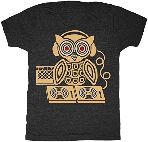 Gnome Enterprises Men's Headphones Owl T-Shirt M Charcoal