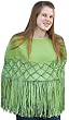 Handmade Thin Wool Poncho with Hand-knotted Decorative Ribbon Border (Classic Fringes/women Medium and Large) Handmade Thin Wool Poncho with Hand-knotted Decorative Ribbon Border (Classic Fringes/women Medium and Large)