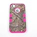 JUSTING@Triple Layer Hybrid Real Tree Camo Hybrid Hard Case Cover for iPhone 5/5S (hot pink)
