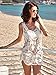 MG Collection® White Floral Design Openwork Lace Beach Top / Swimsuit Cover Up