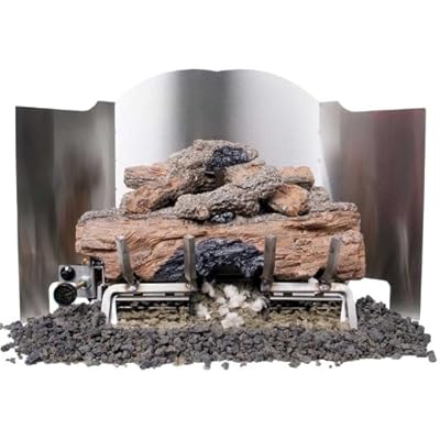 Peterson Gas Logs 24 Inch 3-fold Traditional Stainless Steel Fireback