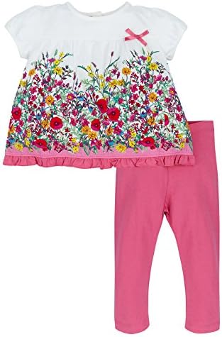 Monsoon Baby girl Baby Botanical Border Jersey Set Size 0-3 Months Pink