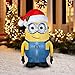 Gemmy Airblown Inflatable Dave the Minion Wearing a Santa Hat - Holiday Yard Decorations, 5-foot Tall